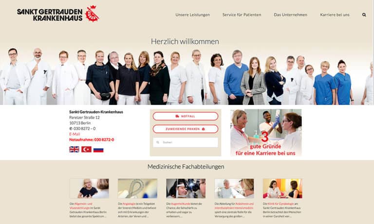 Sankt-Gertrauden Homepage Lücken-Design